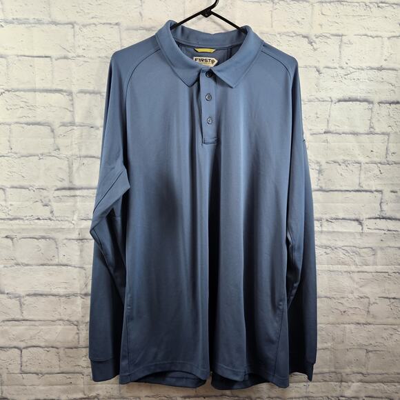 First Tactical Men's Performance Polo Long Sleeve Tactical Gear XXL Blue - Picture 1 of 6